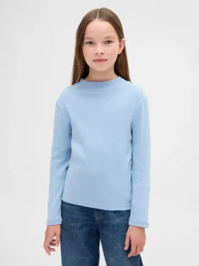 T-shirt met geribde kraag voor kinderen