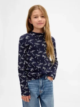 T-shirt met geribde kraag voor kinderen