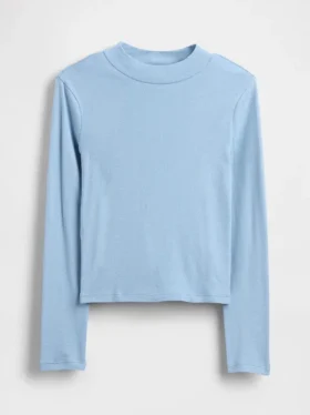T-shirt met geribde kraag voor kinderen