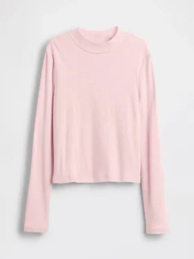 T-shirt met geribde kraag voor kinderen