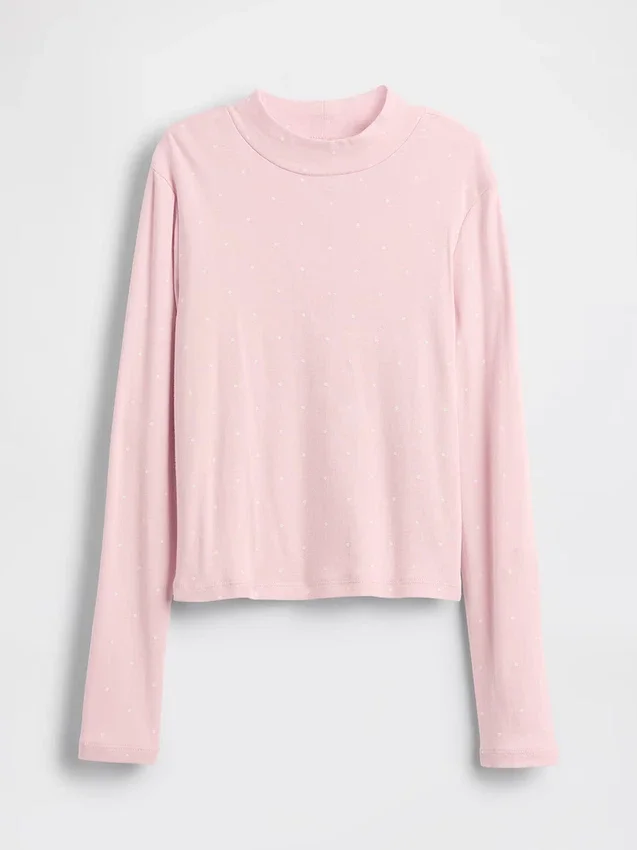 T-shirt met geribde kraag voor kinderen