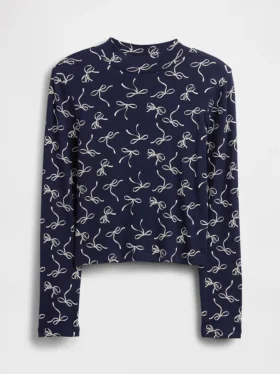 T-shirt met geribde kraag voor kinderen