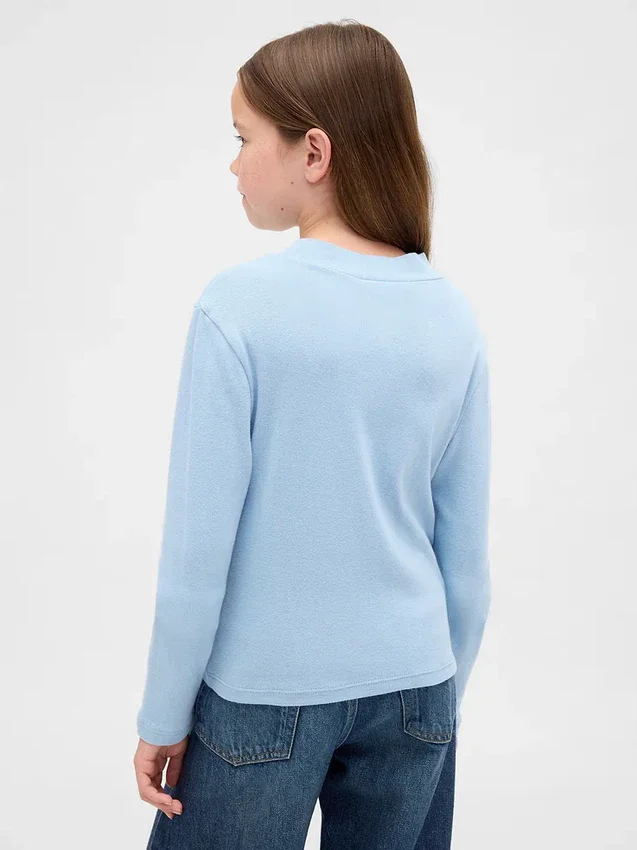 T-shirt met geribde kraag voor kinderen