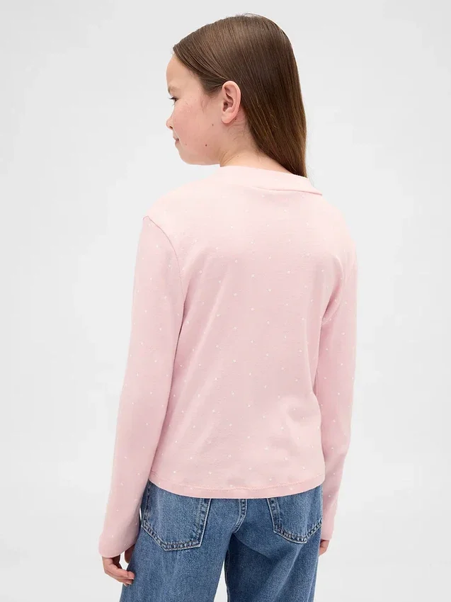T-shirt met geribde kraag voor kinderen