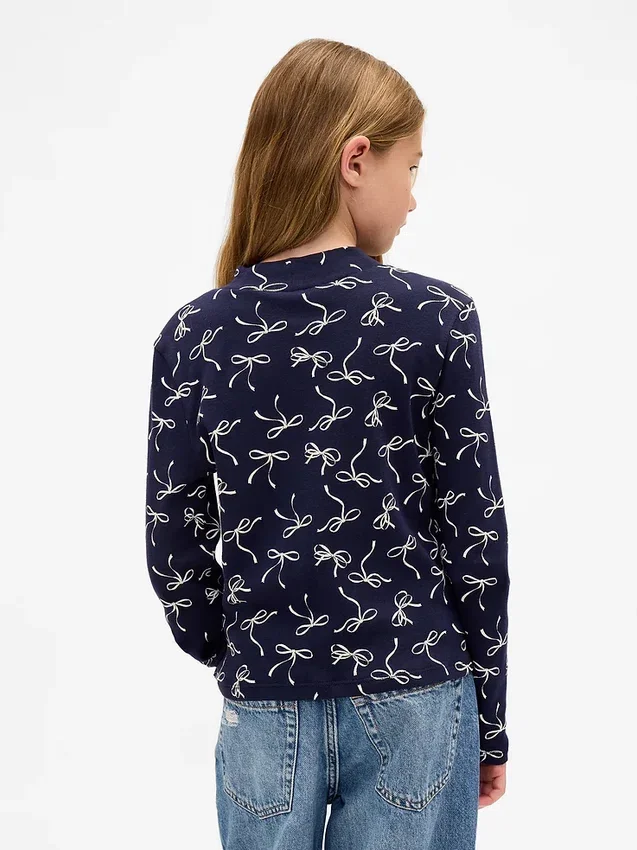 T-shirt met geribde kraag voor kinderen