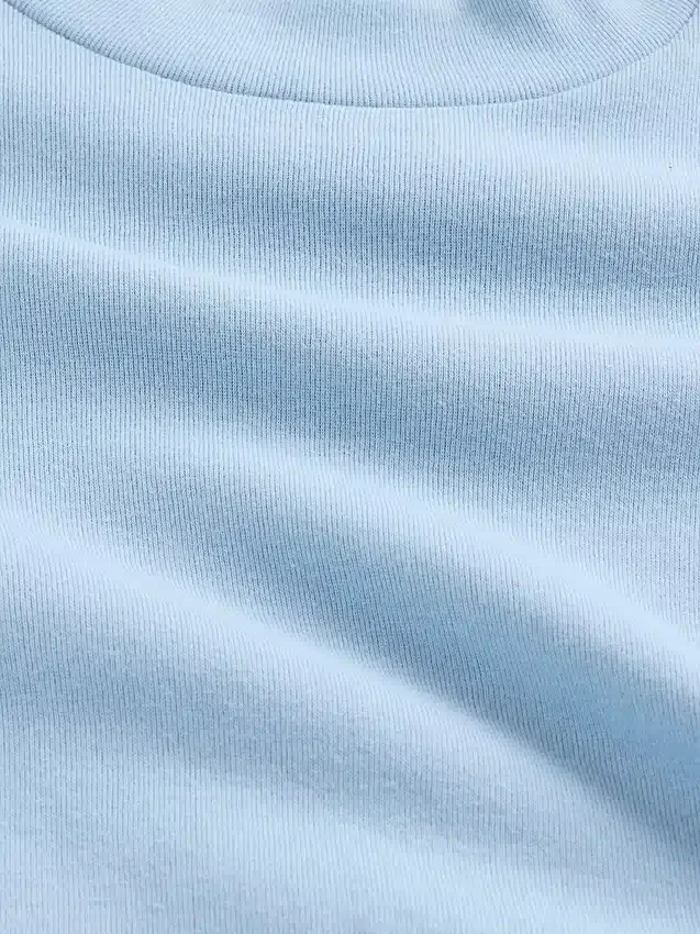 T-shirt met geribde kraag voor kinderen
