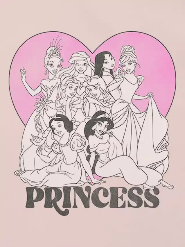 T-shirt met hartjesprint voor peuters van Disney Princess