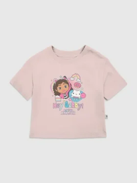 T-shirt met ‘Hey Gabby’-opdruk voor peuters uit de Gabby’s Dollhouse-collectie