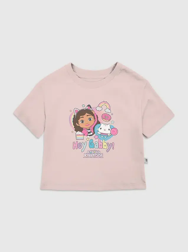 T-shirt met ‘Hey Gabby’-opdruk voor peuters uit de Gabby’s Dollhouse-collectie