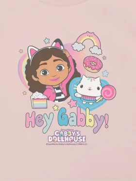 T-shirt met ‘Hey Gabby’-opdruk voor peuters uit de Gabby’s Dollhouse-collectie