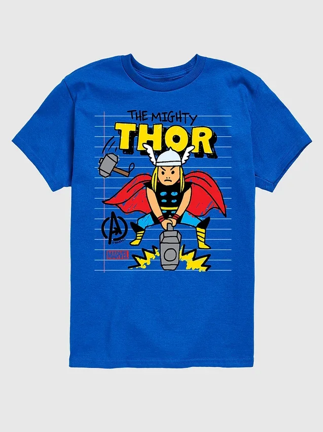 T-shirt met korte mouwen en print voor peuters: Marvel Thor Doodle