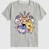 T-shirt met korte mouwen en print voor peuters: Winnie de Poeh en vrienden – Regenboog en sterren