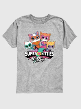T-shirt met korte mouwen en ‘Super Kitties’-logo voor peuters