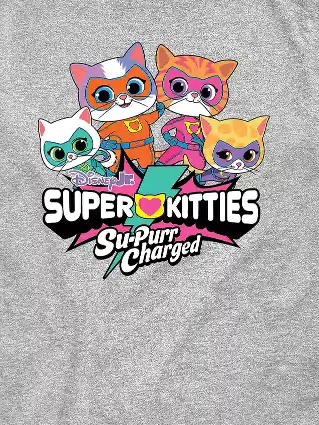 T-shirt met korte mouwen en ‘Super Kitties’-logo voor peuters