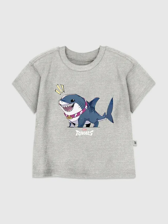 T-shirt met ‘Marvel Rivals Jeff the Shark’-print voor peuters