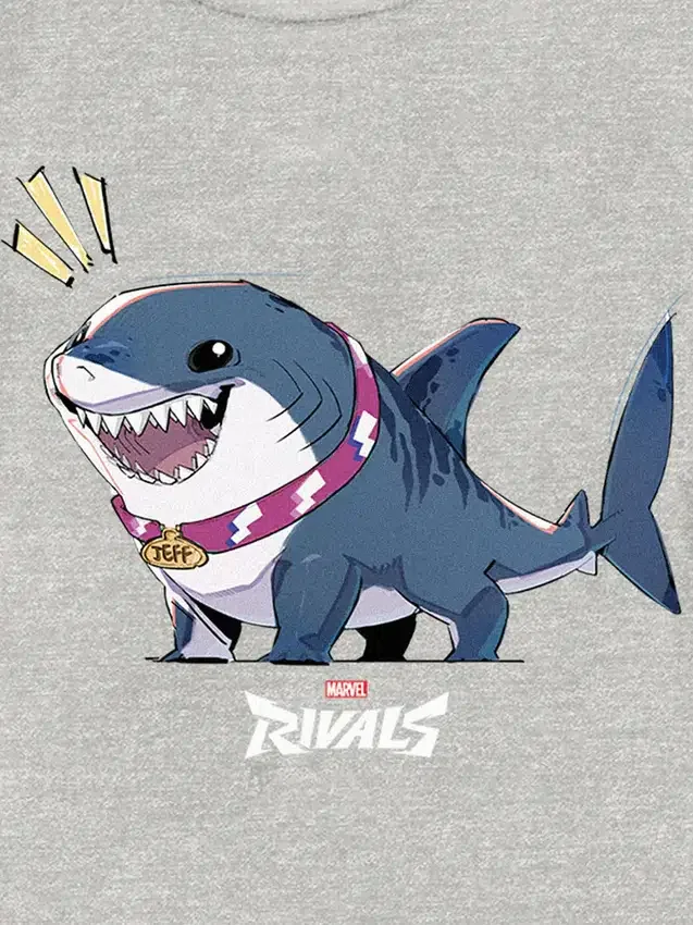 T-shirt met ‘Marvel Rivals Jeff the Shark’-print voor peuters