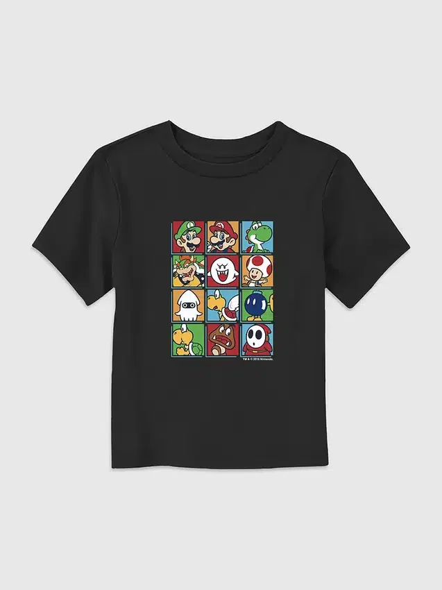 T-shirt met ‘Nintendo Character Box up’-afbeelding voor peuters