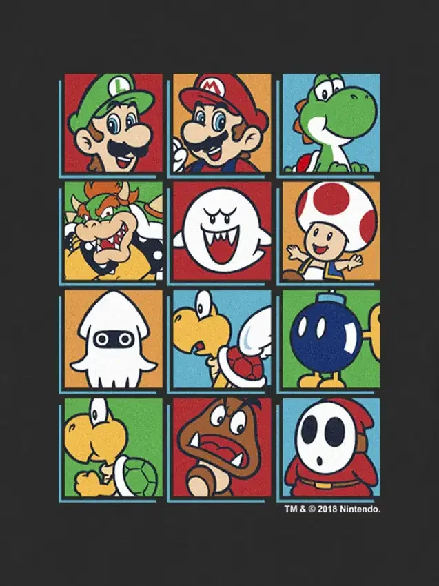 T-shirt met ‘Nintendo Character Box up’-afbeelding voor peuters