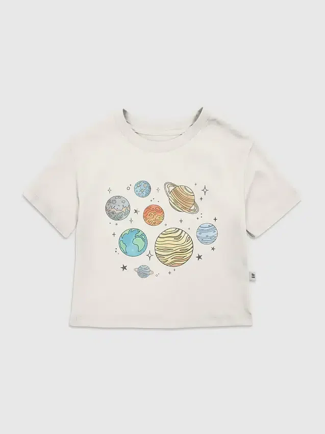 T-shirt met 'Planets Jumble'-print voor peuters