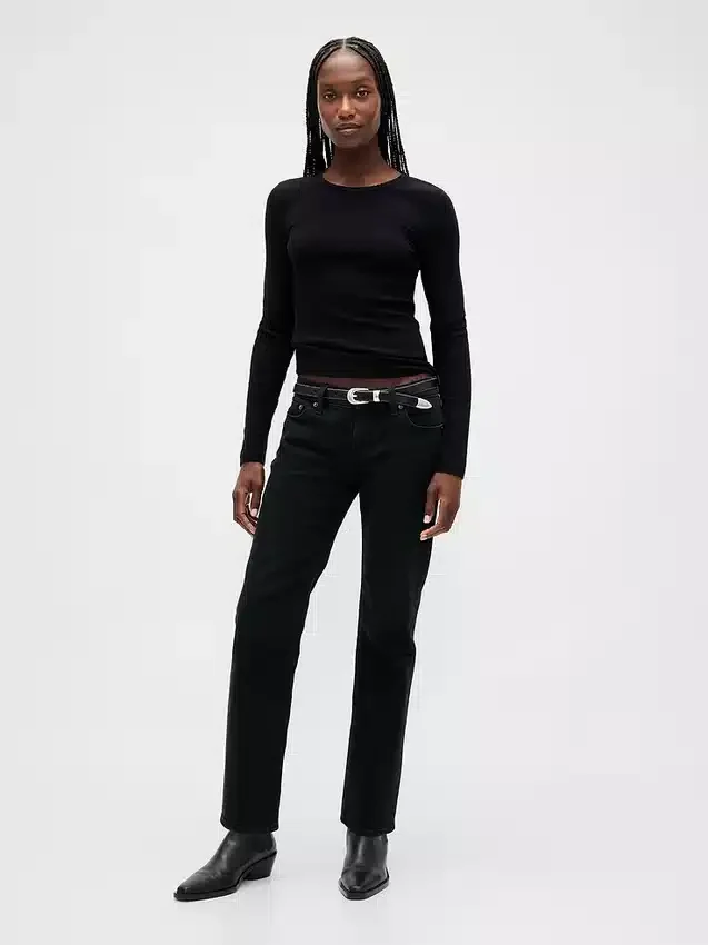 T-shirt met pointelle-rib