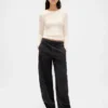 T-shirt met pointelle-rib