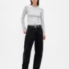T-shirt met pointelle-rib