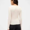 T-shirt met pointelle-rib