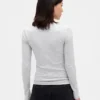 T-shirt met pointelle-rib