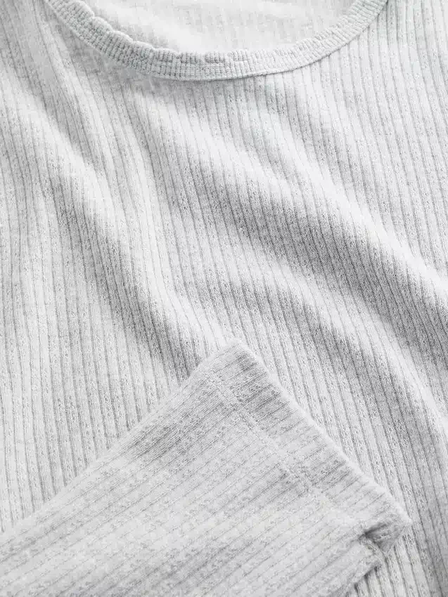T-shirt met pointelle-rib