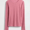 T-shirt met pointelle-rib