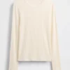 T-shirt met pointelle-rib