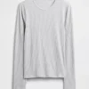 T-shirt met pointelle-rib