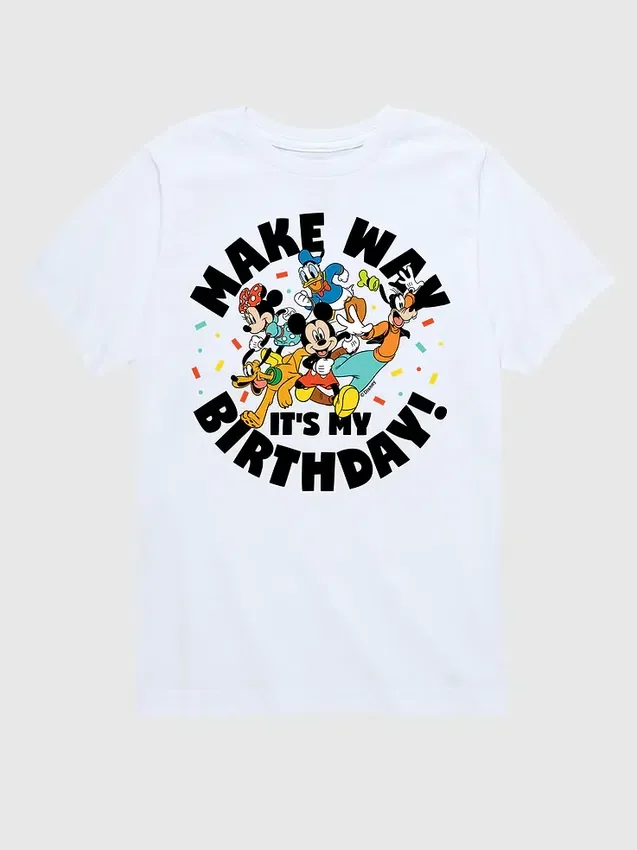 T-shirt met print ‘Make Way, It’s My Birthday’ van Disney voor peuters