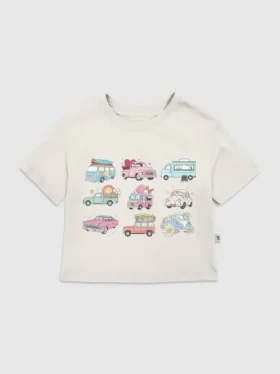 T-shirt met print 'Trucks and Cars' voor peuters