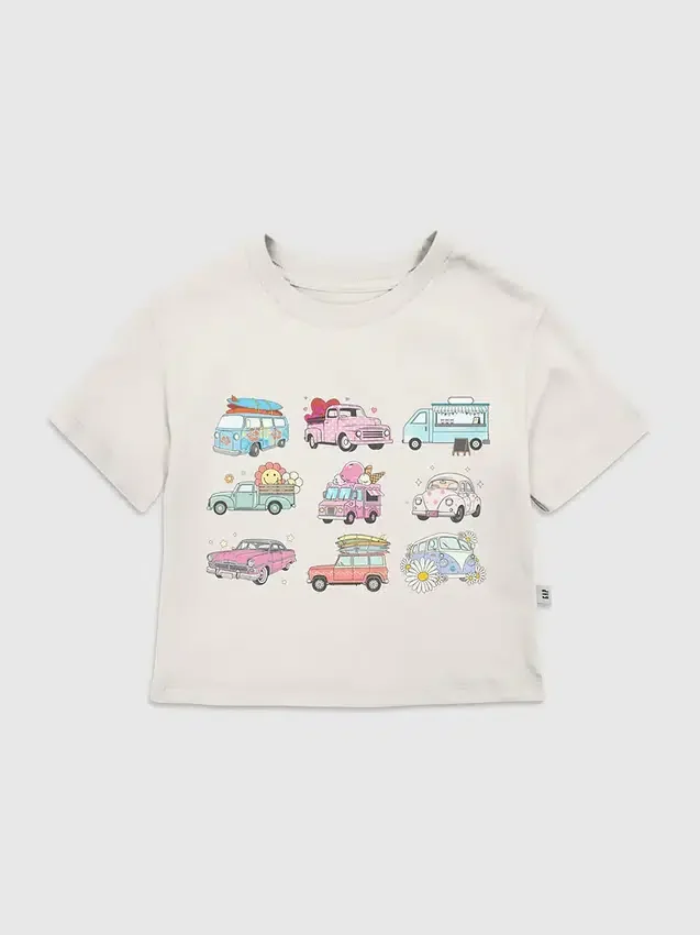 T-shirt met print 'Trucks and Cars' voor peuters
