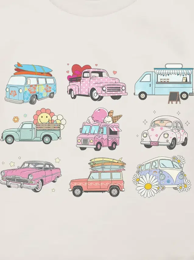T-shirt met print 'Trucks and Cars' voor peuters