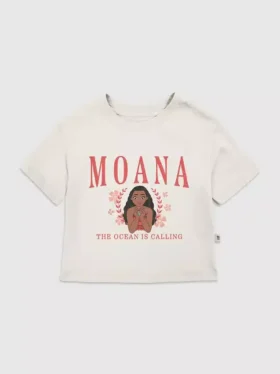T-shirt met print voor peuters: Moana in collegestijl
