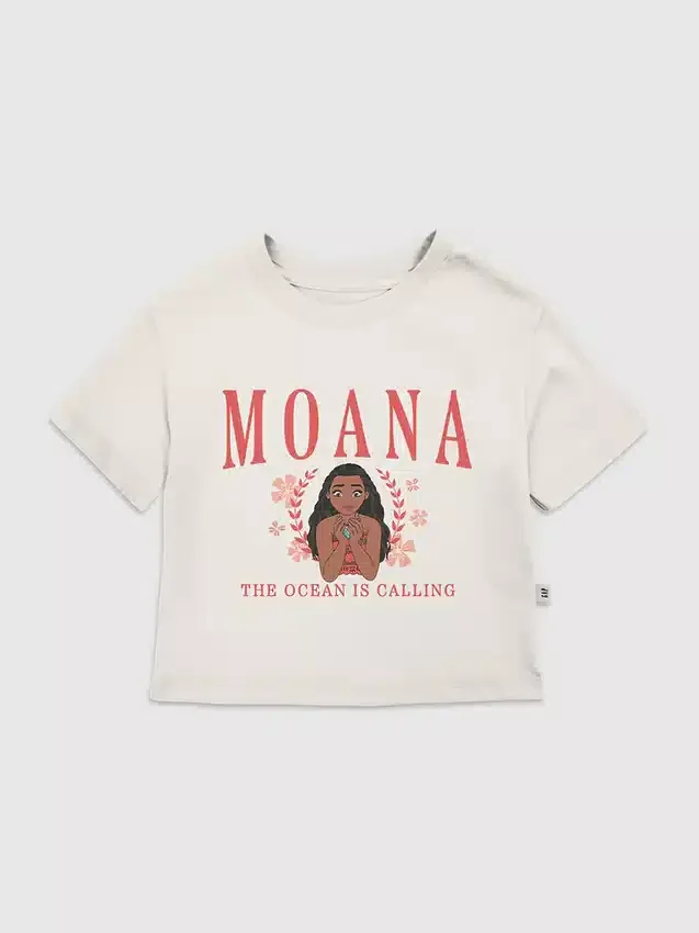 T-shirt met print voor peuters: Moana in collegestijl