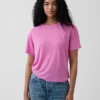 T-shirt met relaxte pasvorm van linnenmix