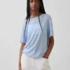 T-shirt met relaxte pasvorm van linnenmix