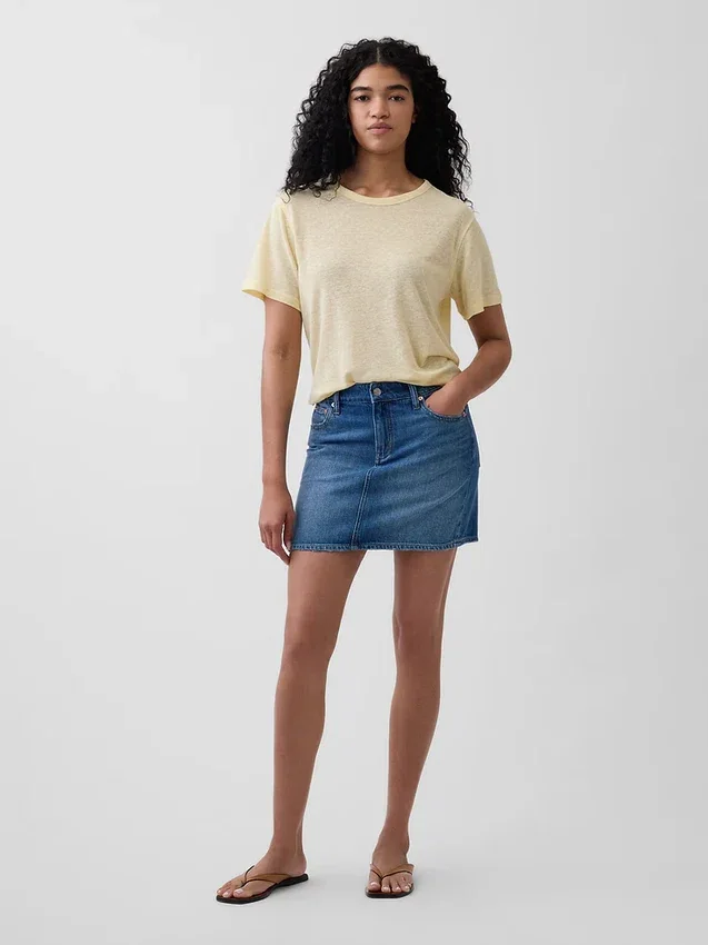 T-shirt met relaxte pasvorm van linnenmix