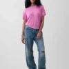 T-shirt met relaxte pasvorm van linnenmix