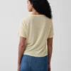 T-shirt met relaxte pasvorm van linnenmix