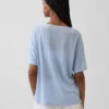 T-shirt met relaxte pasvorm van linnenmix