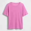 T-shirt met relaxte pasvorm van linnenmix