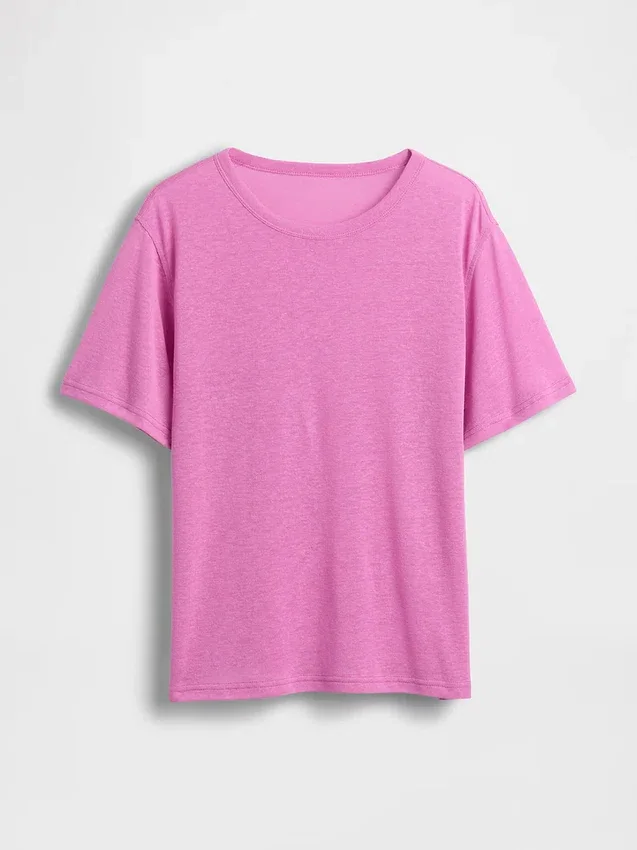 T-shirt met relaxte pasvorm van linnenmix