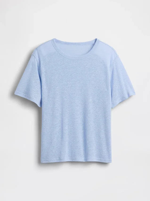 T-shirt met relaxte pasvorm van linnenmix
