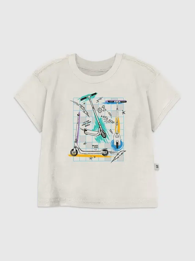 T-shirt met ‘Scooter Grid’-print voor peuters