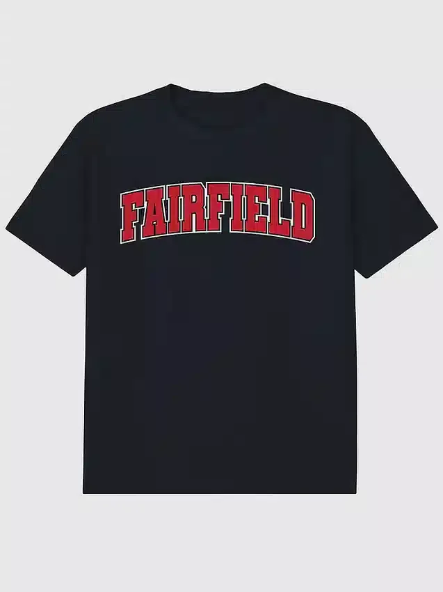 T-shirt met secundaire afbeelding van het Arch Logo van Fairfield University