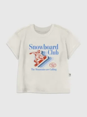T-shirt met Snowboard Club-afbeelding voor peuters